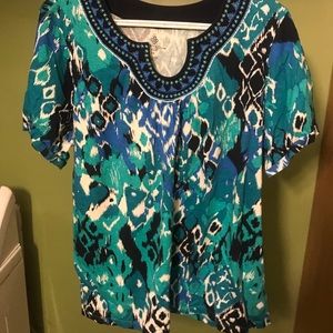 Women’s beaded neck blouse